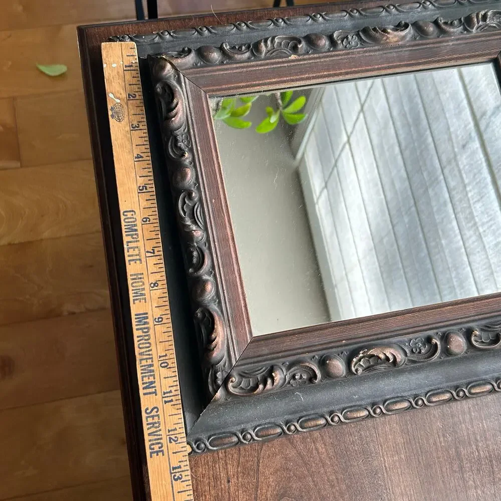 Vintage Turner wall accessories carved famed wood mirror MCM